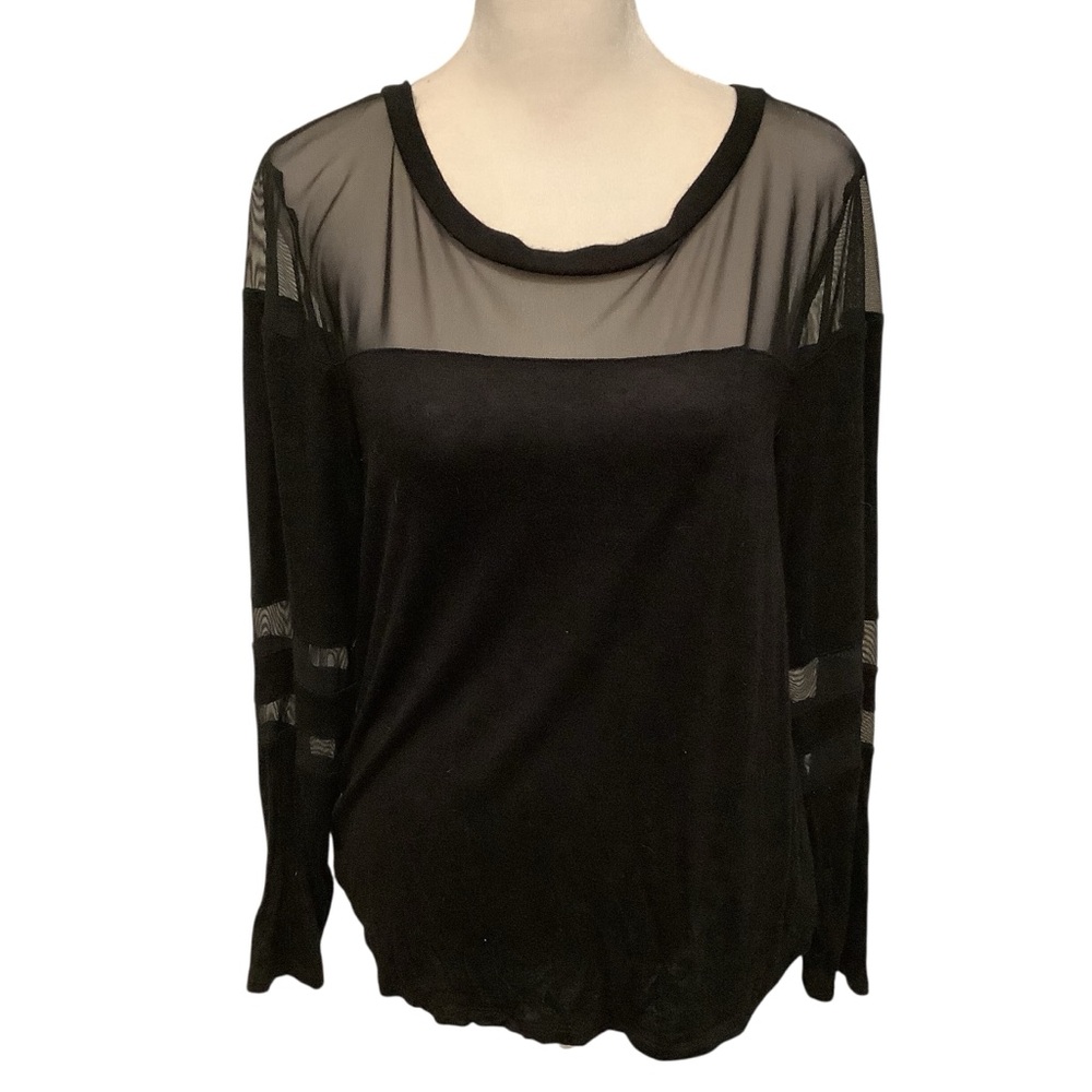 Occasion Black Sheer Long Sleeve Top Blouse Beautiful WORN ONCE